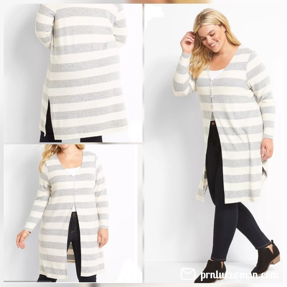 Lane Bryant Button-Front Knit Duster - Picture 6 of 7